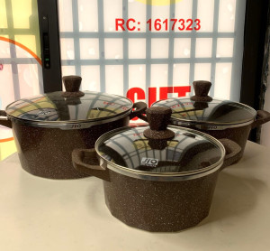 Dark brown Jio non stick pot