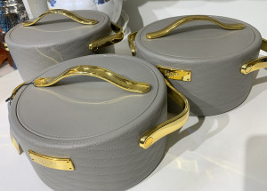 FOREVER GOLD GREY PATENT WARMER