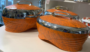 GOLDEN FIRE ORANGE FOOD WARMER